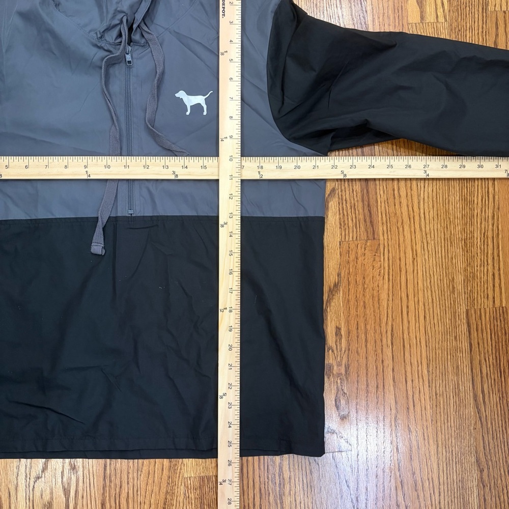 Victoria's Secret PINK Black & Gray Hooded Anorak Windbreaker Jacket (XS) - Picture 4 of 6